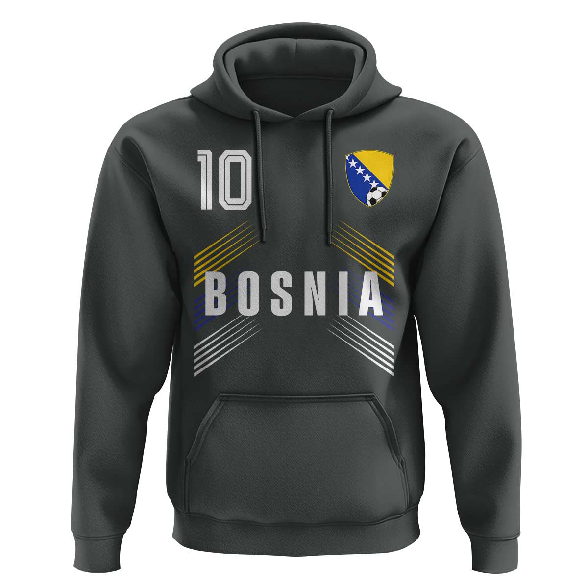 Bosnia Herzegovina Soccer Sports Graphic Number 10 Jersey Style Hoodie Proud Bosnian Football Fans Game Day Pride