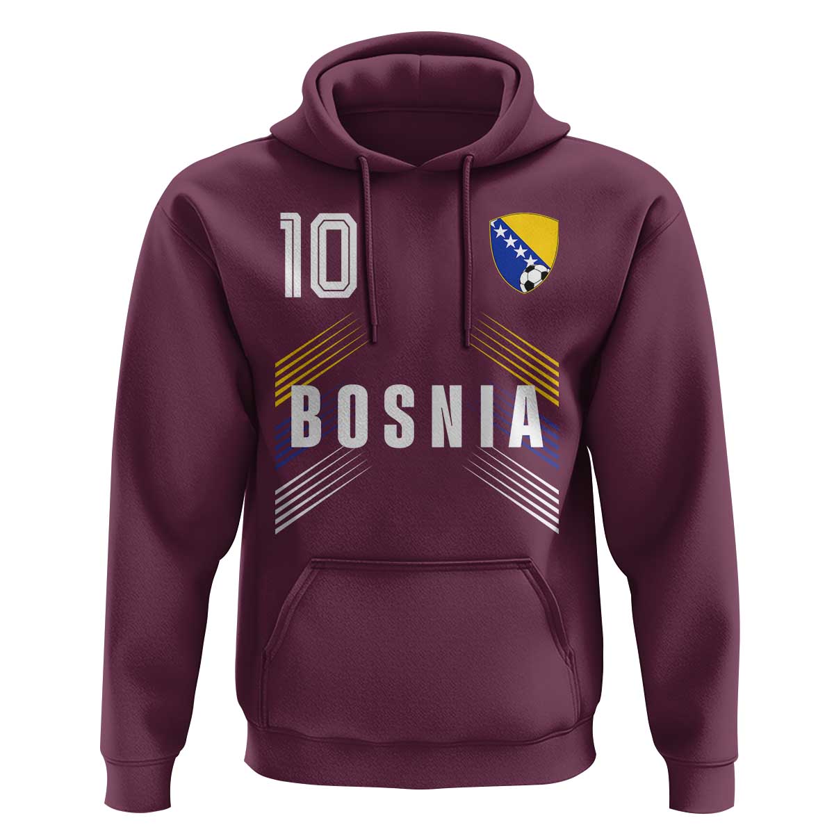 Bosnia Herzegovina Soccer Sports Graphic Number 10 Jersey Style Hoodie Proud Bosnian Football Fans Game Day Pride