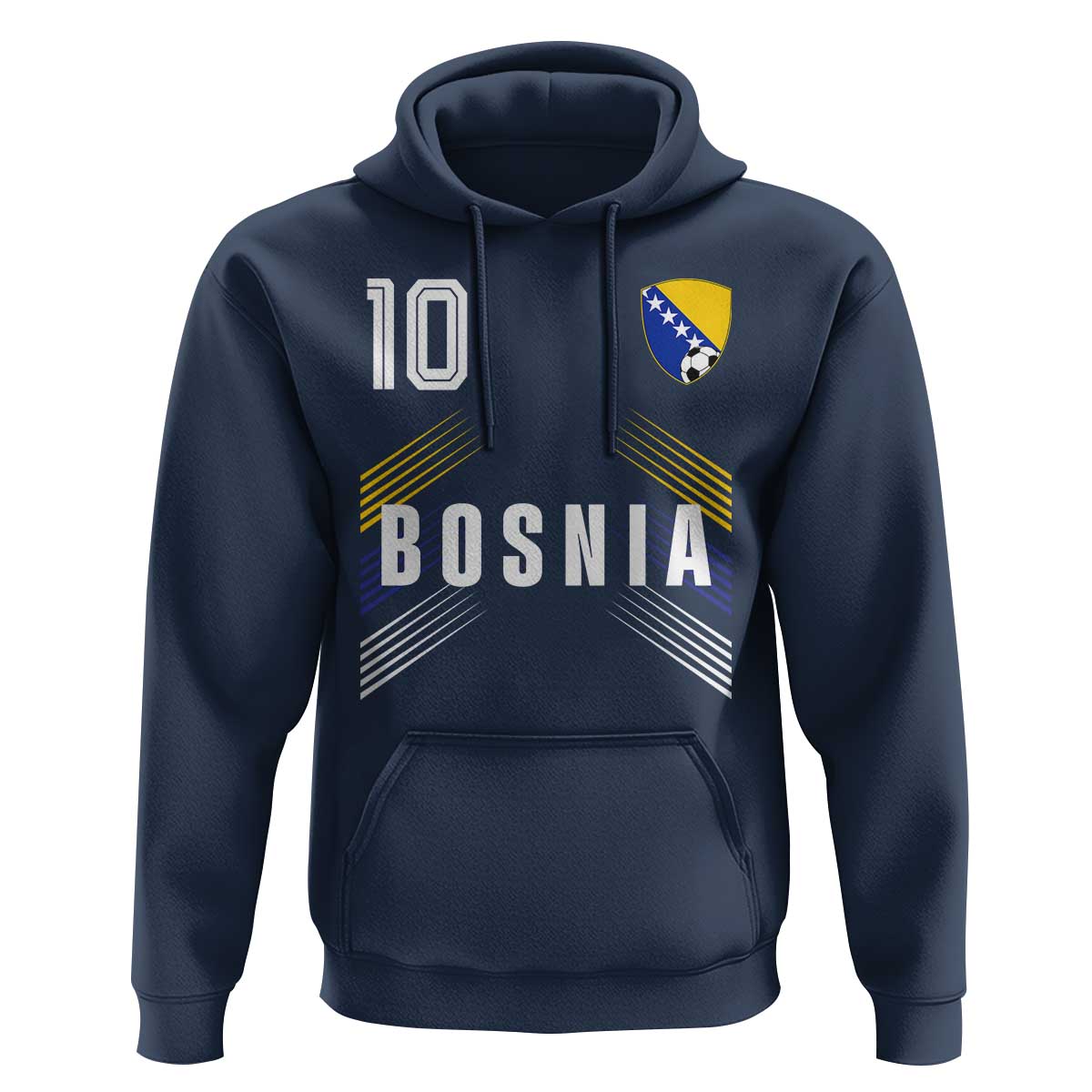 Bosnia Herzegovina Soccer Sports Graphic Number 10 Jersey Style Hoodie Proud Bosnian Football Fans Game Day Pride