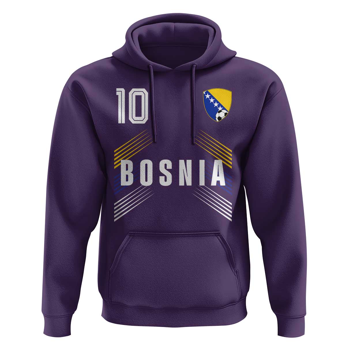 Bosnia Herzegovina Soccer Sports Graphic Number 10 Jersey Style Hoodie Proud Bosnian Football Fans Game Day Pride