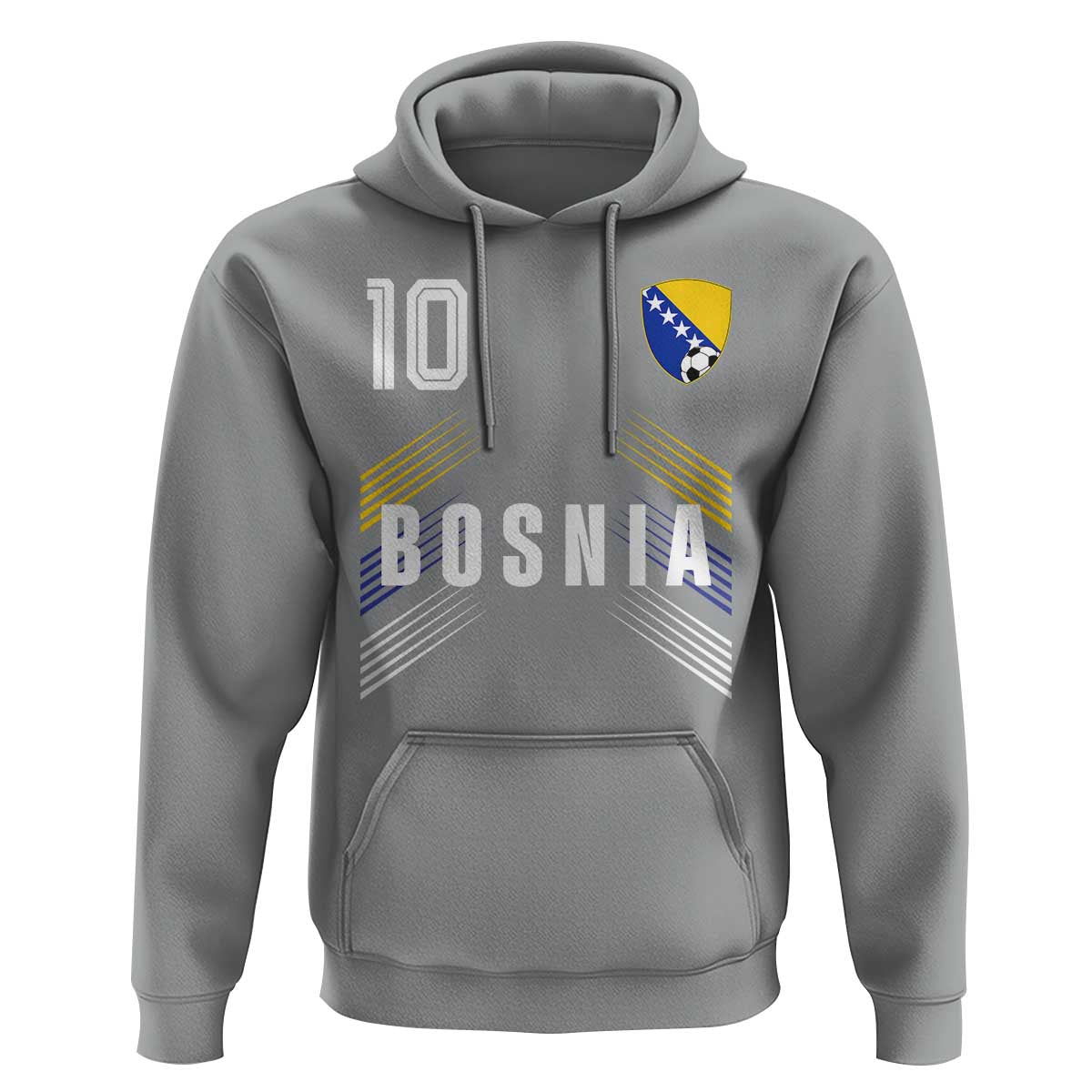 Bosnia Herzegovina Soccer Sports Graphic Number 10 Jersey Style Hoodie Proud Bosnian Football Fans Game Day Pride