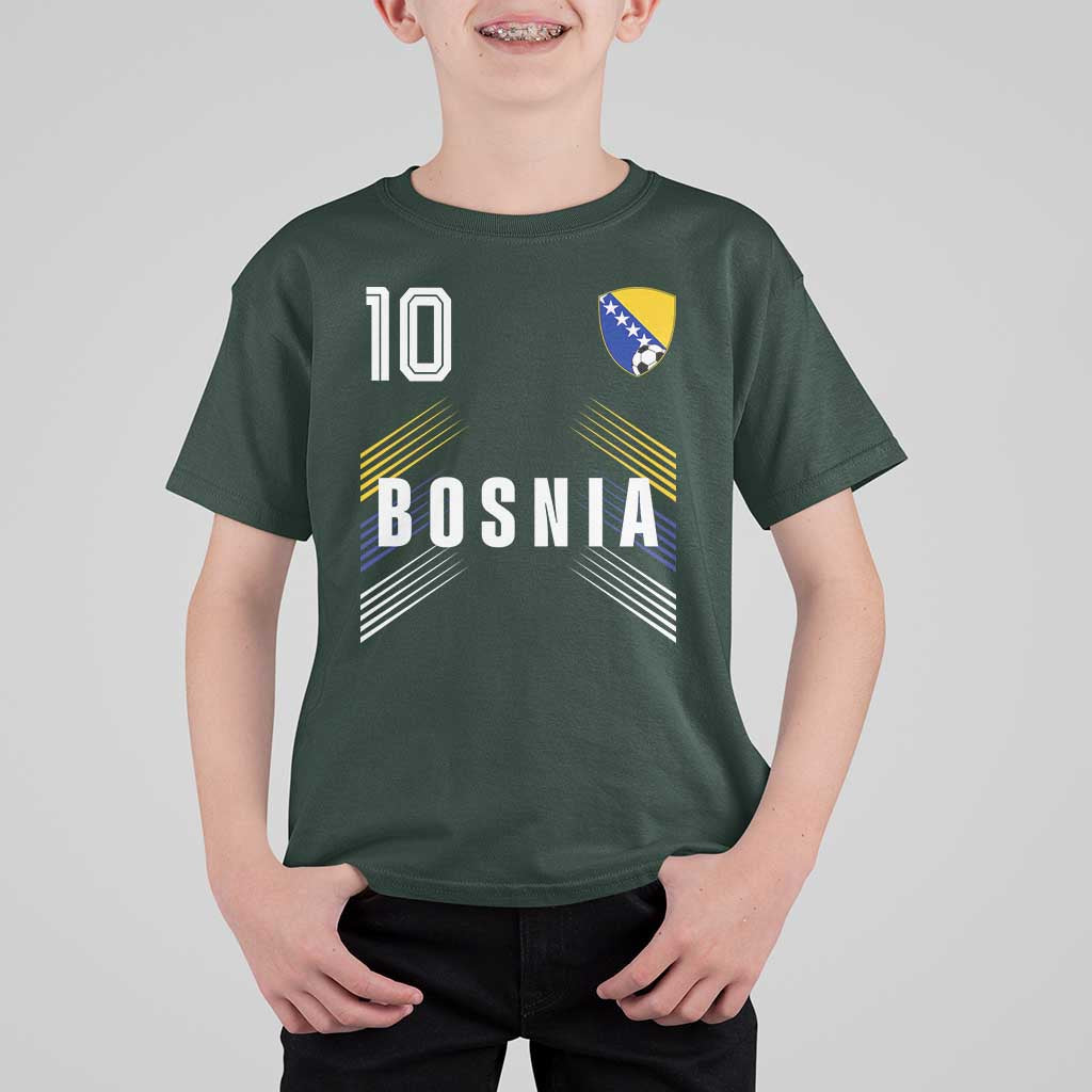 Bosnia Herzegovina Soccer Sports Graphic Number 10 Jersey Style T Shirt For Kid Proud Bosnian Football Fans Game Day Pride