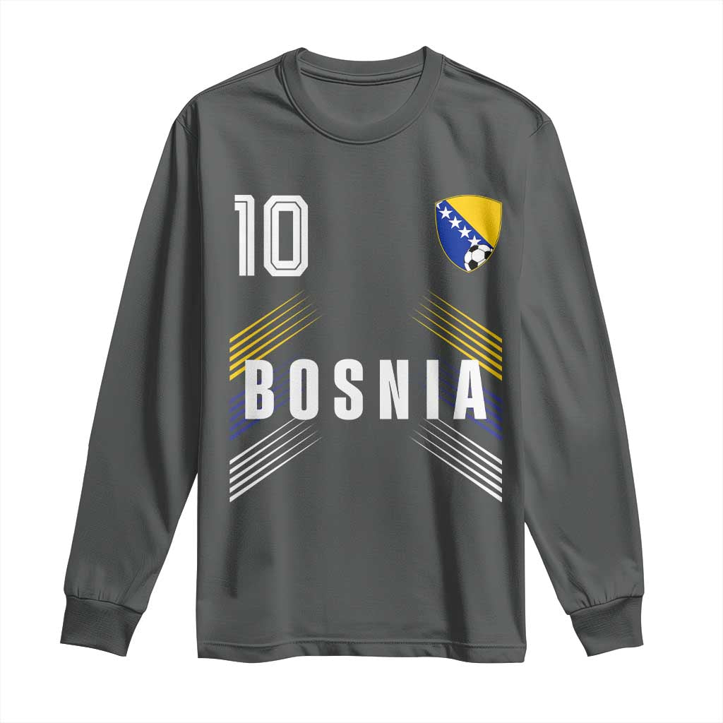 Bosnia Herzegovina Soccer Sports Graphic Number 10 Jersey Style Long Sleeve Shirt Proud Bosnian Football Fans Game Day Pride