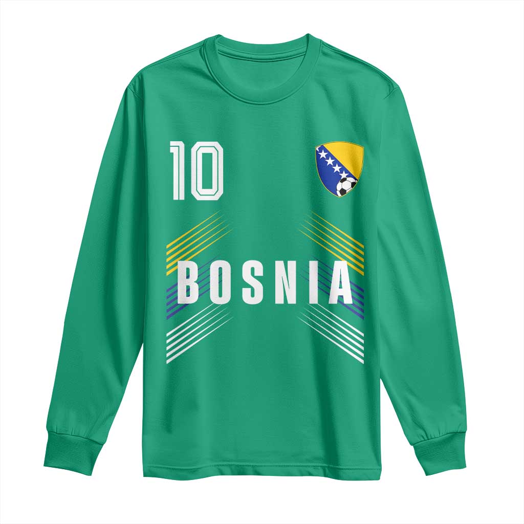 Bosnia Herzegovina Soccer Sports Graphic Number 10 Jersey Style Long Sleeve Shirt Proud Bosnian Football Fans Game Day Pride