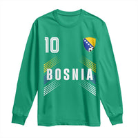 Bosnia Herzegovina Soccer Sports Graphic Number 10 Jersey Style Long Sleeve Shirt Proud Bosnian Football Fans Game Day Pride