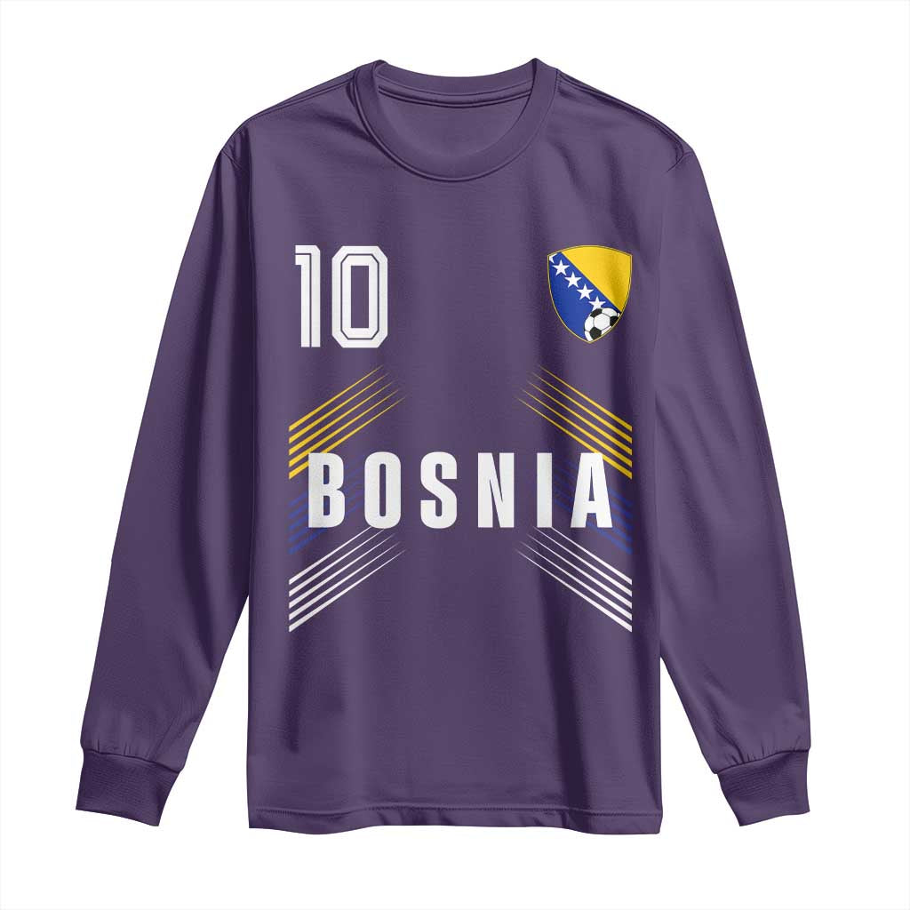 Bosnia Herzegovina Soccer Sports Graphic Number 10 Jersey Style Long Sleeve Shirt Proud Bosnian Football Fans Game Day Pride