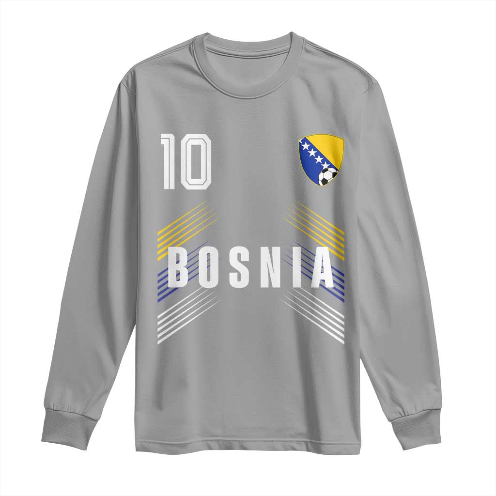 Bosnia Herzegovina Soccer Sports Graphic Number 10 Jersey Style Long Sleeve Shirt Proud Bosnian Football Fans Game Day Pride