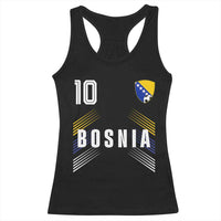 Bosnia Herzegovina Soccer Sports Graphic Number 10 Jersey Style Racerback Tank Top Proud Bosnian Football Fans Game Day Pride