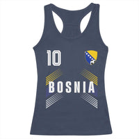Bosnia Herzegovina Soccer Sports Graphic Number 10 Jersey Style Racerback Tank Top Proud Bosnian Football Fans Game Day Pride