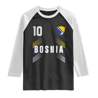 Bosnia Herzegovina Soccer Sports Graphic Number 10 Jersey Style Raglan Shirt Proud Bosnian Football Fans Game Day Pride