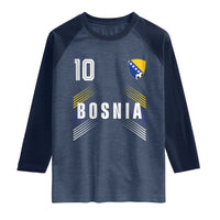 Bosnia Herzegovina Soccer Sports Graphic Number 10 Jersey Style Raglan Shirt Proud Bosnian Football Fans Game Day Pride