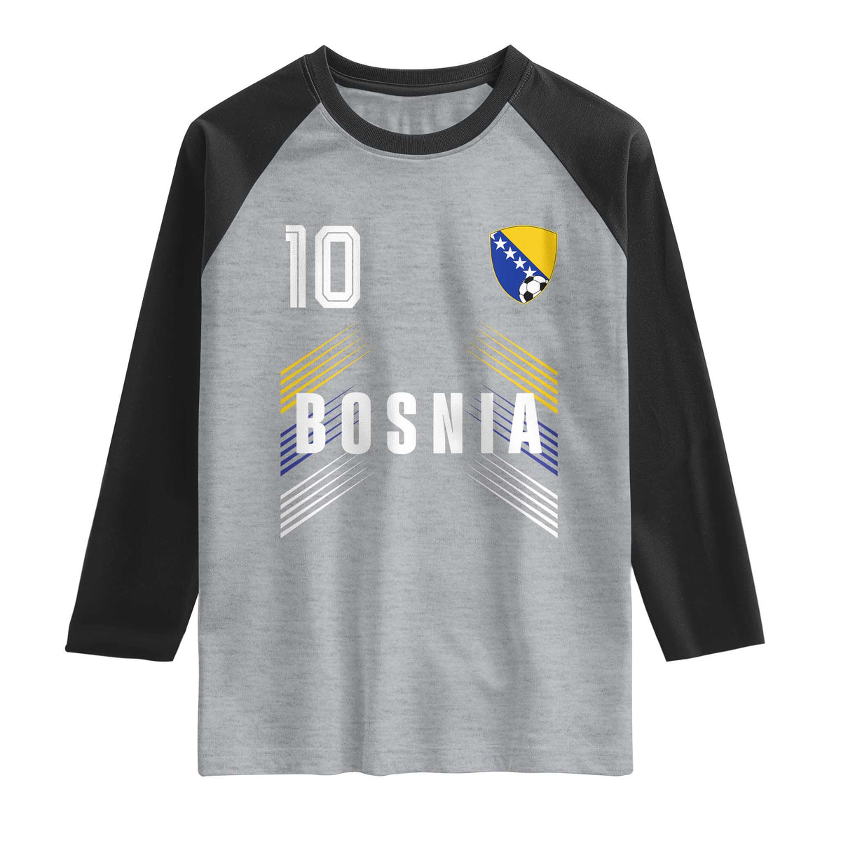 Bosnia Herzegovina Soccer Sports Graphic Number 10 Jersey Style Raglan Shirt Proud Bosnian Football Fans Game Day Pride