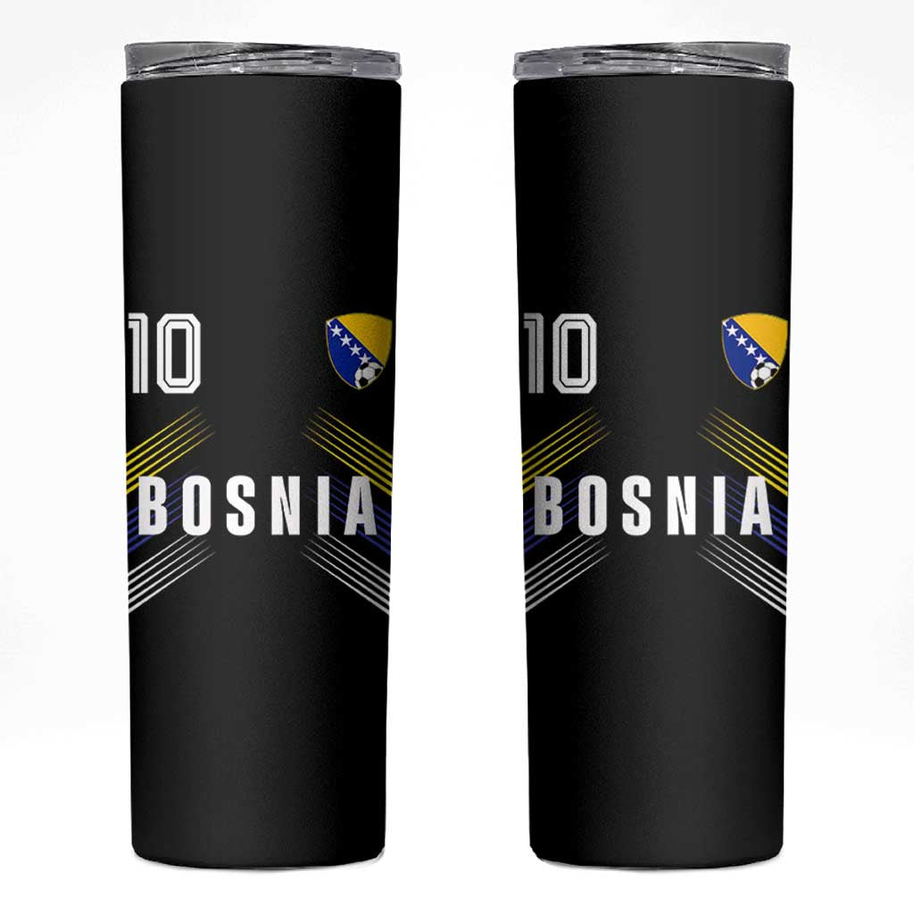 Bosnia Herzegovina Soccer Sports Graphic Number 10 Jersey Style Skinny Tumbler Proud Bosnian Football Fans Game Day Pride