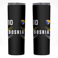 Bosnia Herzegovina Soccer Sports Graphic Number 10 Jersey Style Skinny Tumbler Proud Bosnian Football Fans Game Day Pride