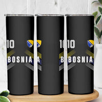 Bosnia Herzegovina Soccer Sports Graphic Number 10 Jersey Style Skinny Tumbler Proud Bosnian Football Fans Game Day Pride