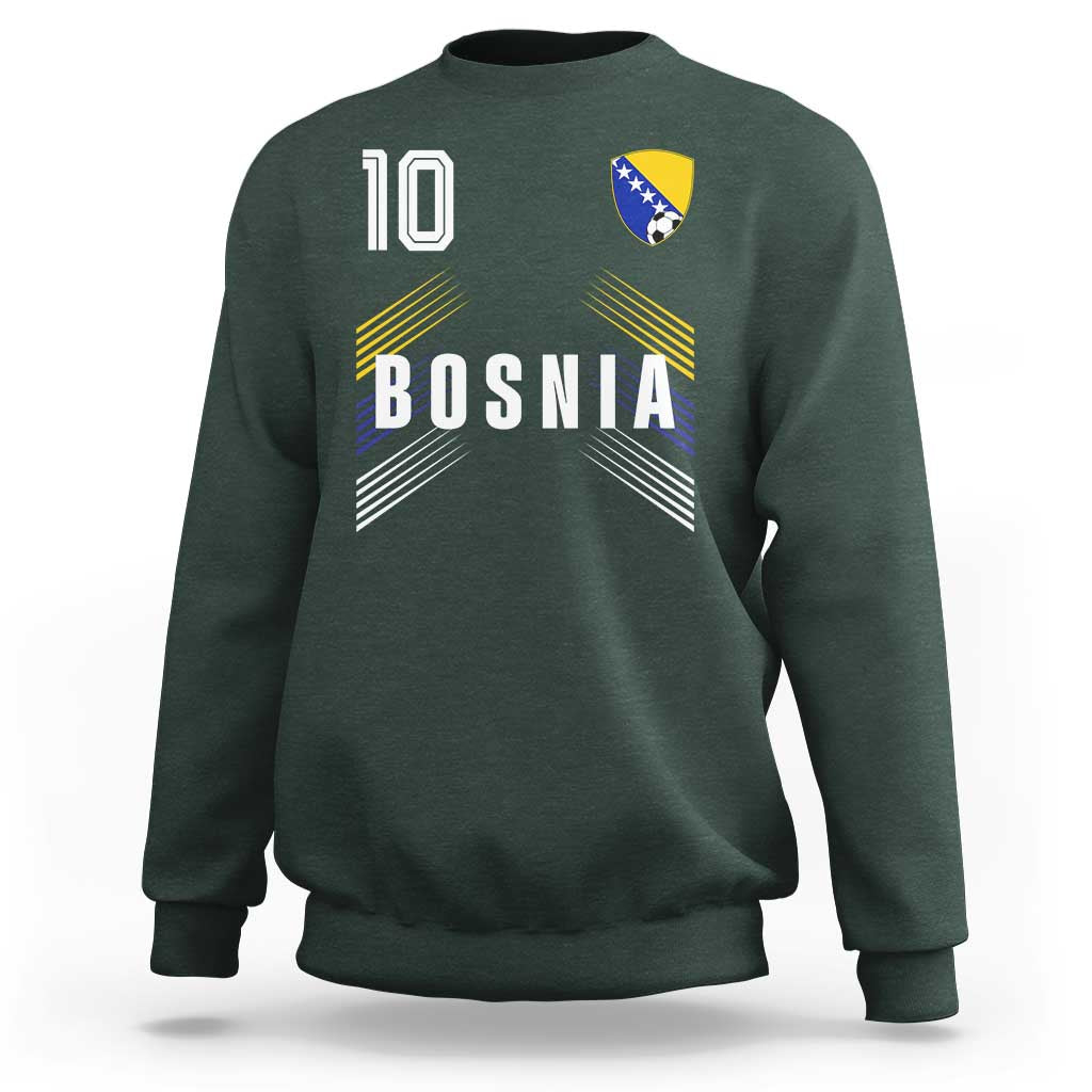 Bosnia Herzegovina Soccer Sports Graphic Number 10 Jersey Style Sweatshirt Proud Bosnian Football Fans Game Day Pride
