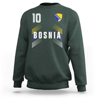 Bosnia Herzegovina Soccer Sports Graphic Number 10 Jersey Style Sweatshirt Proud Bosnian Football Fans Game Day Pride