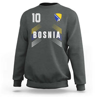 Bosnia Herzegovina Soccer Sports Graphic Number 10 Jersey Style Sweatshirt Proud Bosnian Football Fans Game Day Pride