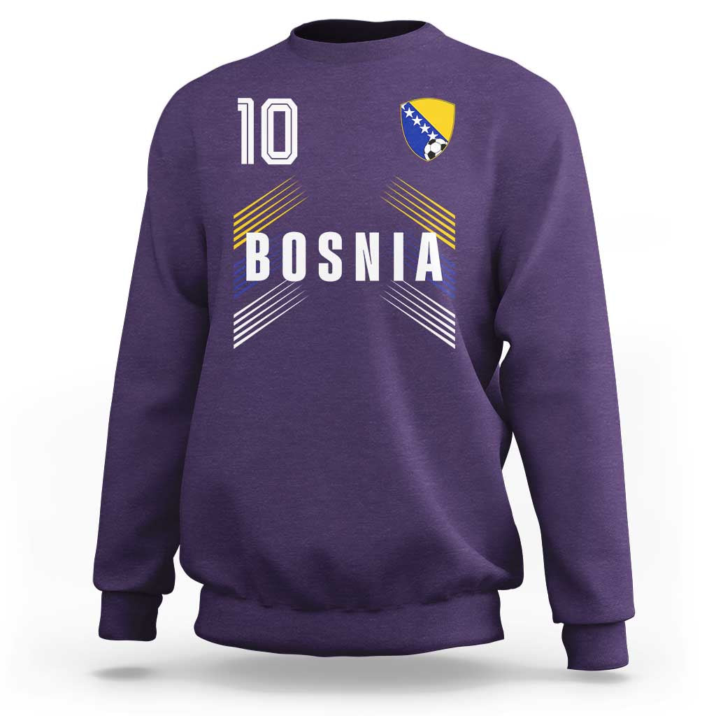 Bosnia Herzegovina Soccer Sports Graphic Number 10 Jersey Style Sweatshirt Proud Bosnian Football Fans Game Day Pride