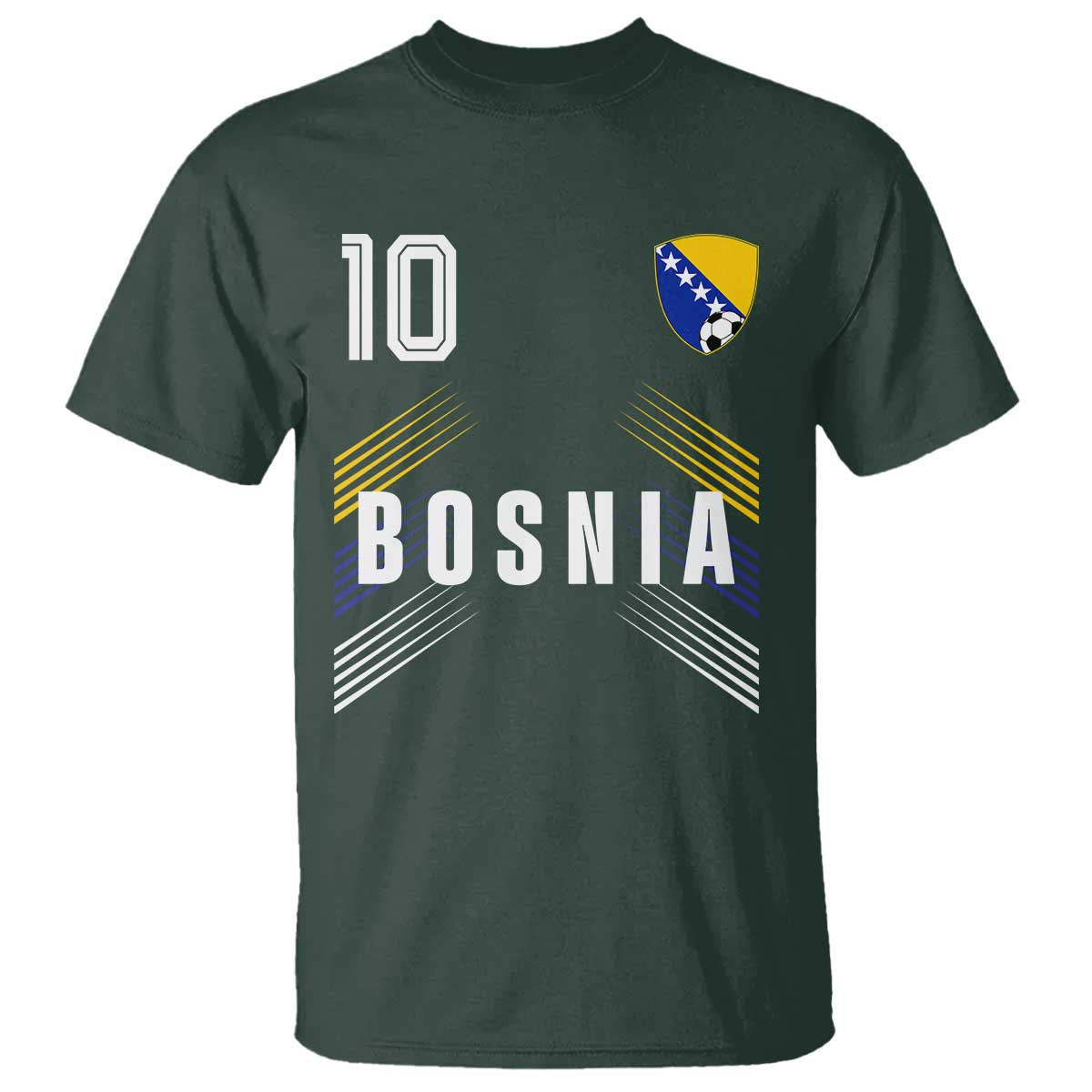 Bosnia Herzegovina Soccer Sports Graphic Number 10 Jersey Style T Shirt Proud Bosnian Football Fans Game Day Pride