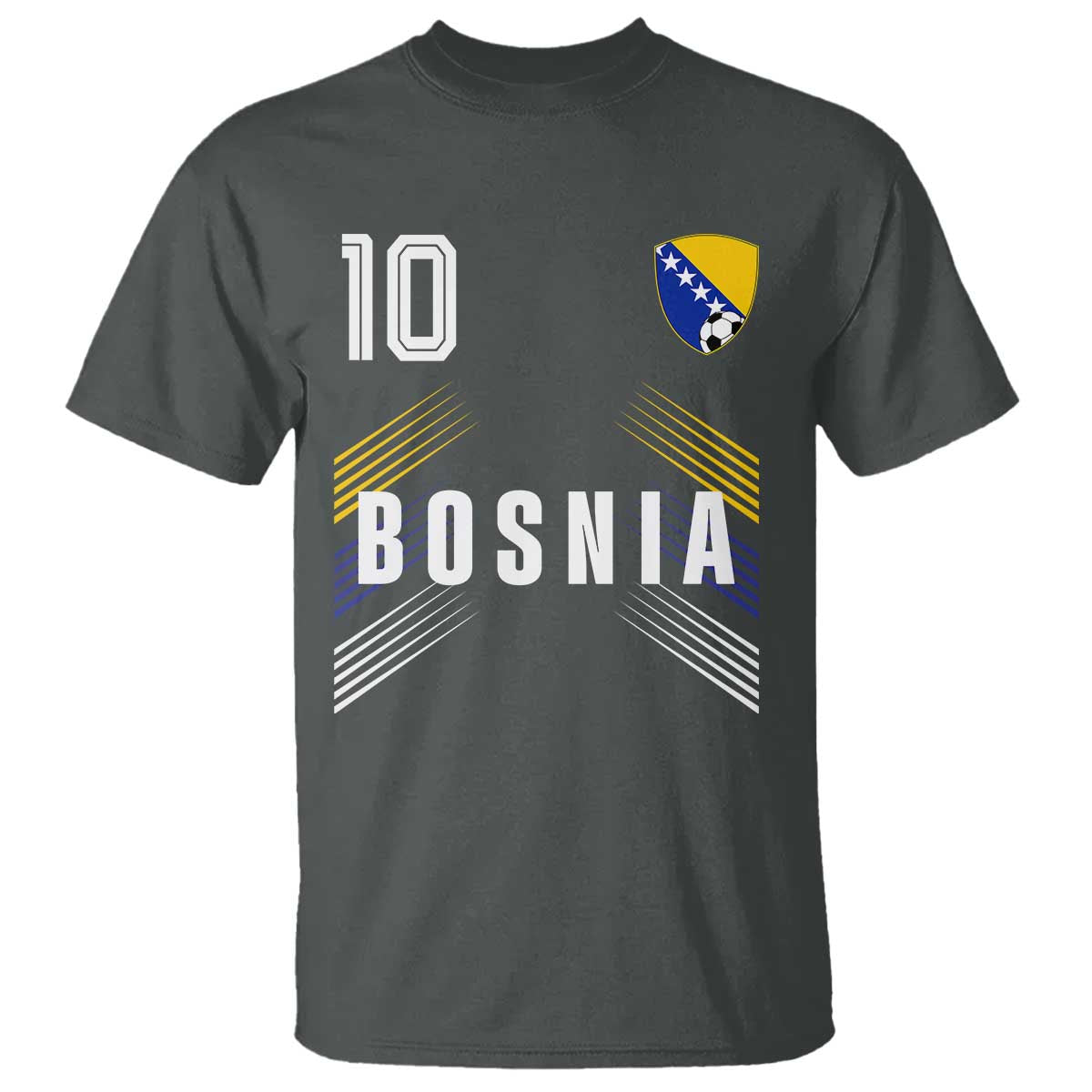 Bosnia Herzegovina Soccer Sports Graphic Number 10 Jersey Style T Shirt Proud Bosnian Football Fans Game Day Pride