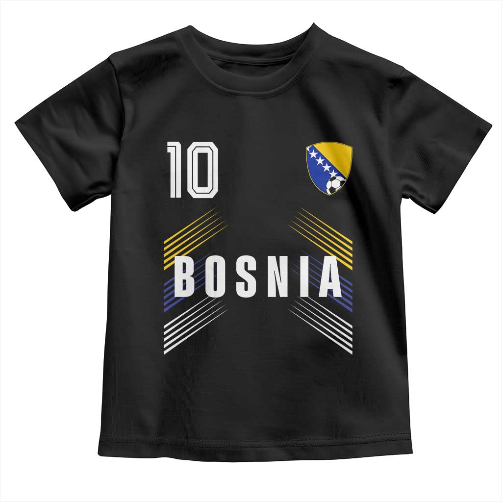 Bosnia Herzegovina Soccer Sports Graphic Number 10 Jersey Style Toddler T Shirt Proud Bosnian Football Fans Game Day Pride