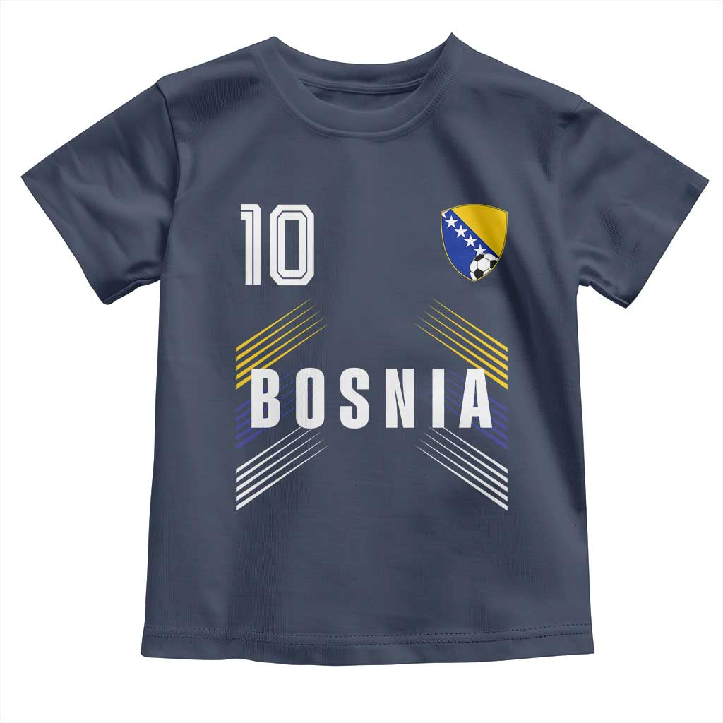 Bosnia Herzegovina Soccer Sports Graphic Number 10 Jersey Style Toddler T Shirt Proud Bosnian Football Fans Game Day Pride