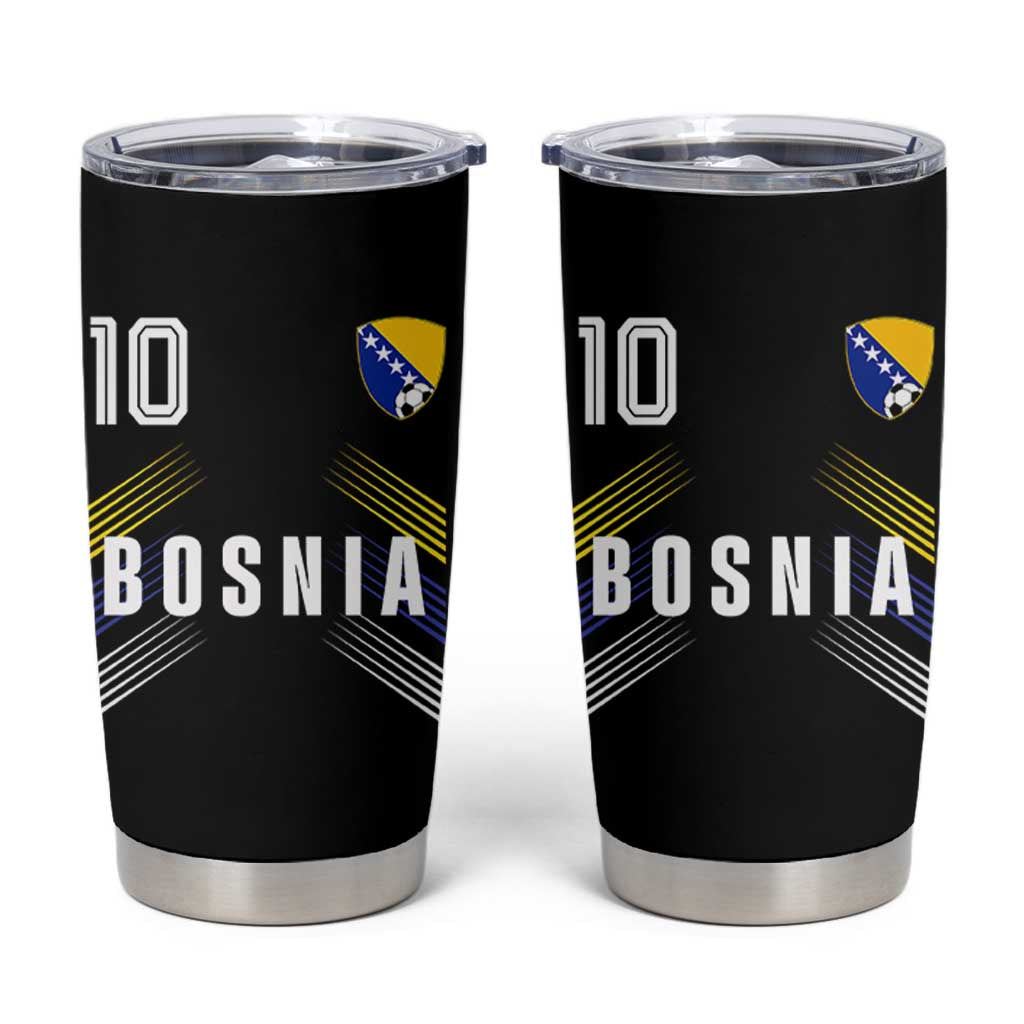 Bosnia Herzegovina Soccer Sports Graphic Number 10 Jersey Style Tumbler Cup Proud Bosnian Football Fans Game Day Pride