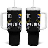 Bosnia Herzegovina Soccer Sports Graphic Number 10 Jersey Style Tumbler With Handle Proud Bosnian Football Fans Game Day Pride