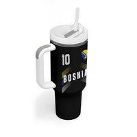 Bosnia Herzegovina Soccer Sports Graphic Number 10 Jersey Style Tumbler With Handle Proud Bosnian Football Fans Game Day Pride