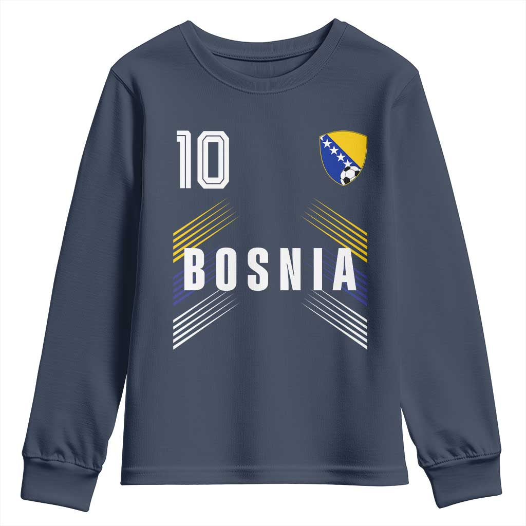 Bosnia Herzegovina Soccer Sports Graphic Number 10 Jersey Style Youth Sweatshirt Proud Bosnian Football Fans Game Day Pride