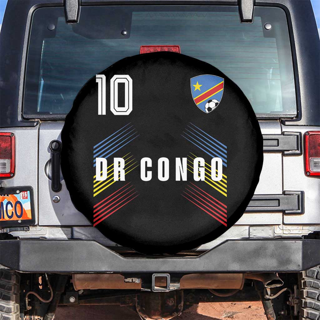 DR Congo Soccer Sports Graphic Number 10 Jersey Style Spare Tire Cover Proud Congolese Football Fans Game Day Pride