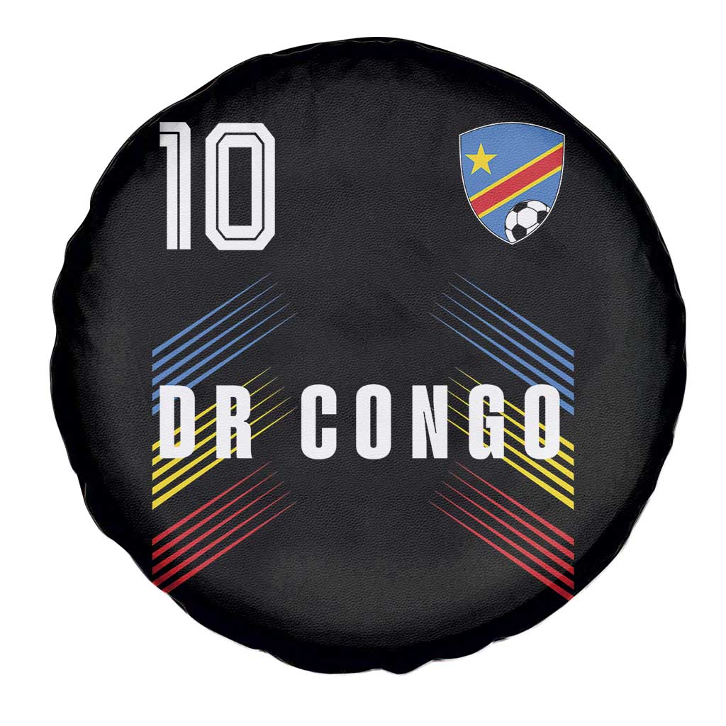 DR Congo Soccer Sports Graphic Number 10 Jersey Style Spare Tire Cover Proud Congolese Football Fans Game Day Pride