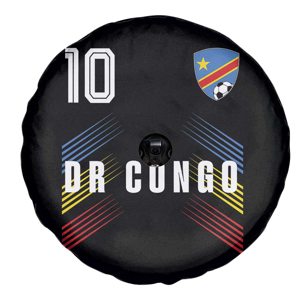 DR Congo Soccer Sports Graphic Number 10 Jersey Style Spare Tire Cover Proud Congolese Football Fans Game Day Pride