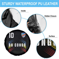 DR Congo Soccer Sports Graphic Number 10 Jersey Style Spare Tire Cover Proud Congolese Football Fans Game Day Pride