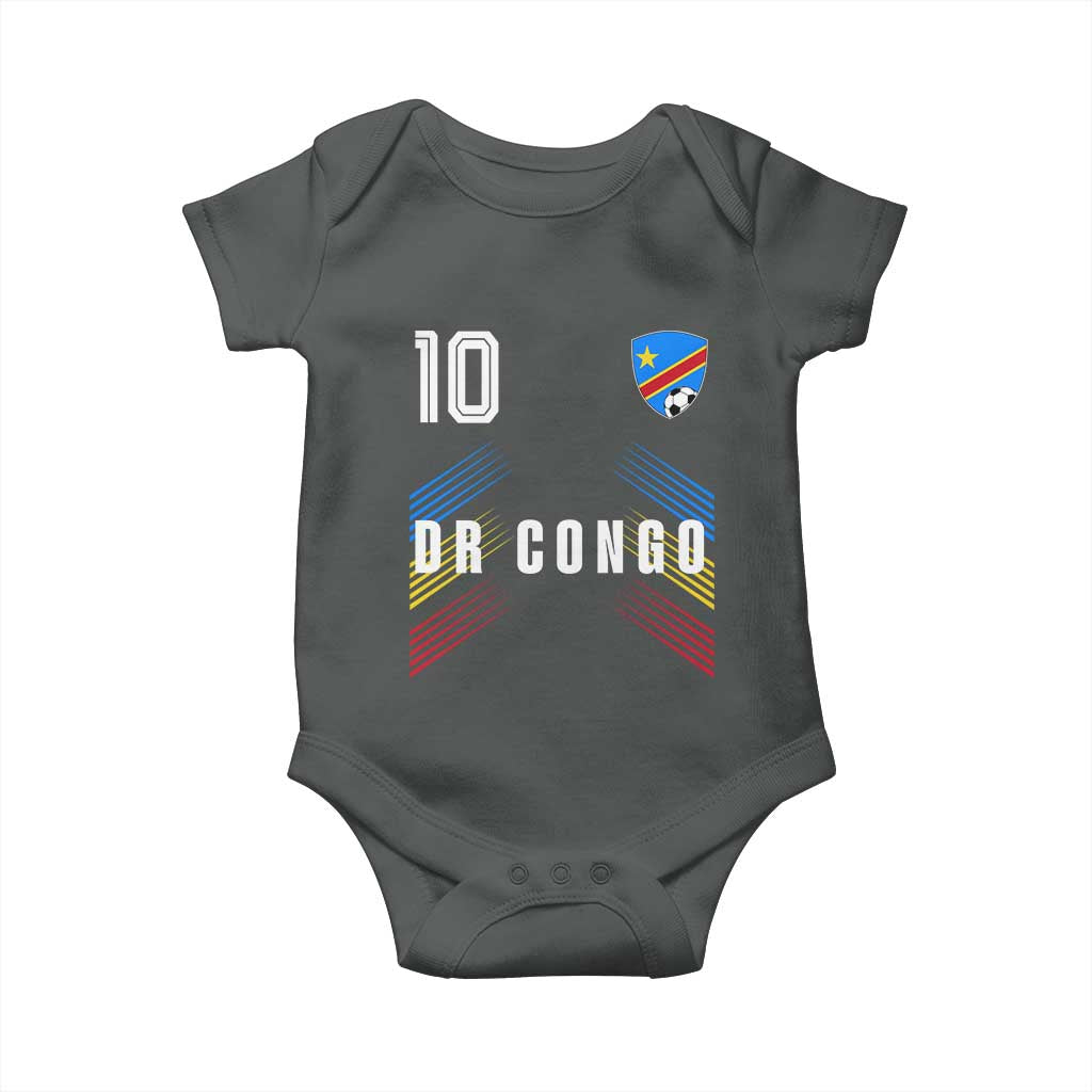 DR Congo Soccer Sports Graphic Number 10 Jersey Style Baby Onesie Proud Congolese Football Fans Game Day Pride