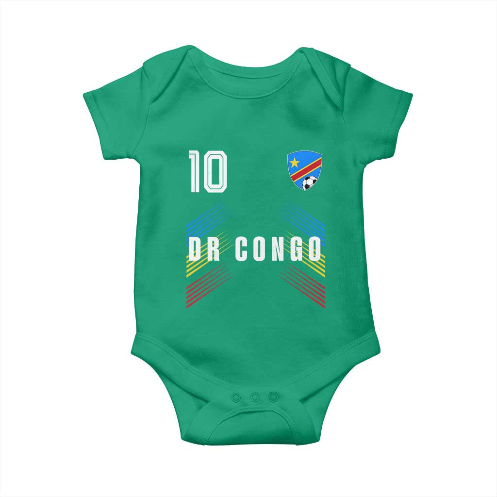 DR Congo Soccer Sports Graphic Number 10 Jersey Style Baby Onesie Proud Congolese Football Fans Game Day Pride