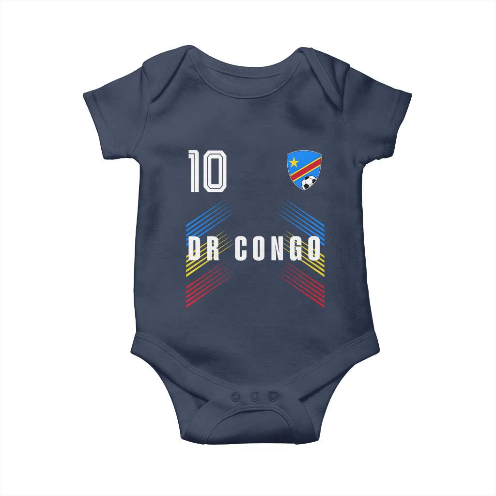 DR Congo Soccer Sports Graphic Number 10 Jersey Style Baby Onesie Proud Congolese Football Fans Game Day Pride