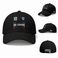DR Congo Soccer Sports Graphic Number 10 Jersey Style Baseball Cap Proud Congolese Football Fans Game Day Pride
