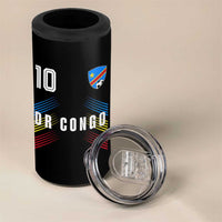 DR Congo Soccer Sports Graphic Number 10 Jersey Style 4 in 1 Can Cooler Tumbler Proud Congolese Football Fans Game Day Pride