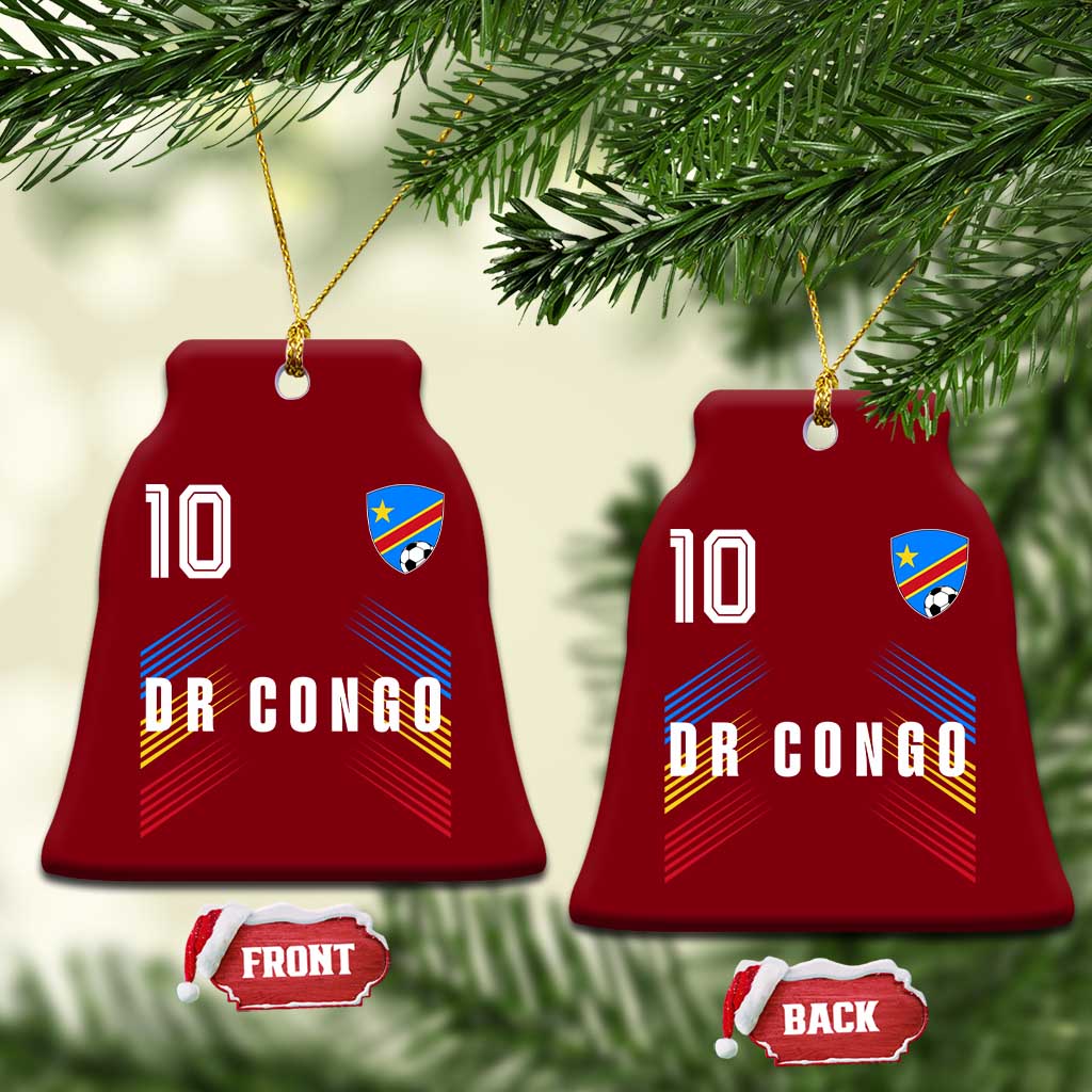 DR Congo Soccer Sports Graphic Number 10 Jersey Style Ceramic Ornament Proud Congolese Football Fans Game Day Pride