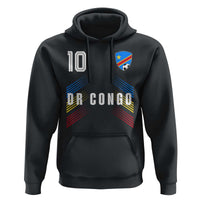 DR Congo Soccer Sports Graphic Number 10 Jersey Style Hoodie Proud Congolese Football Fans Game Day Pride