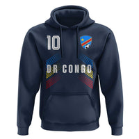 DR Congo Soccer Sports Graphic Number 10 Jersey Style Hoodie Proud Congolese Football Fans Game Day Pride