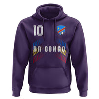 DR Congo Soccer Sports Graphic Number 10 Jersey Style Hoodie Proud Congolese Football Fans Game Day Pride