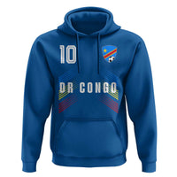 DR Congo Soccer Sports Graphic Number 10 Jersey Style Hoodie Proud Congolese Football Fans Game Day Pride