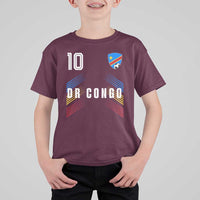 DR Congo Soccer Sports Graphic Number 10 Jersey Style T Shirt For Kid Proud Congolese Football Fans Game Day Pride