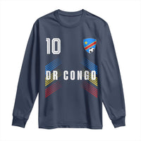 DR Congo Soccer Sports Graphic Number 10 Jersey Style Long Sleeve Shirt Proud Congolese Football Fans Game Day Pride