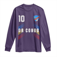 DR Congo Soccer Sports Graphic Number 10 Jersey Style Long Sleeve Shirt Proud Congolese Football Fans Game Day Pride