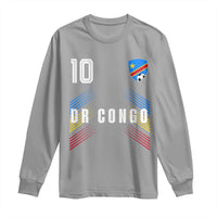 DR Congo Soccer Sports Graphic Number 10 Jersey Style Long Sleeve Shirt Proud Congolese Football Fans Game Day Pride