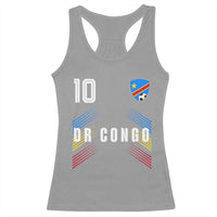 DR Congo Soccer Sports Graphic Number 10 Jersey Style Racerback Tank Top Proud Congolese Football Fans Game Day Pride